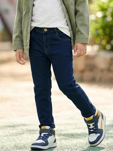 Image of Urbano Juniors Boys Mid Rise Slim Fit Washed Denim Jeans Stretch