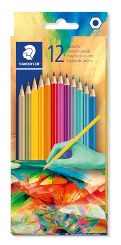 Staedtler 175 Matite Colorate, Esagonale, Astuccio Di Cartone Con 12 Matite Colorate In Colori Assortiti, Edizione 2, Versione 2, 175C12E2-2