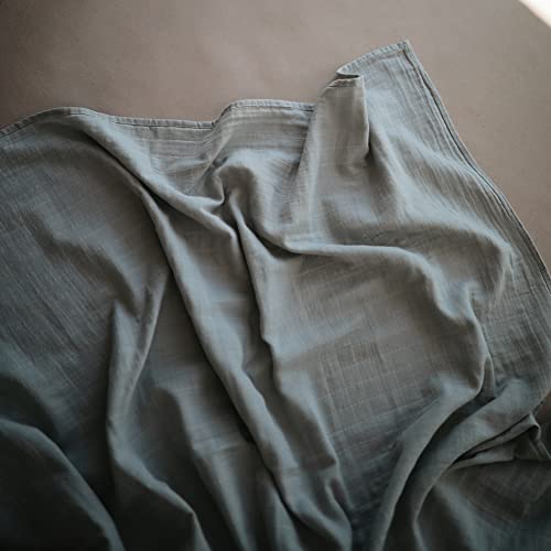 Image of mushie Muslin Baby Swaddle Blanket | 100% Organic Cotton (Roman Green)