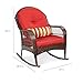 Best Choice Products Outdoor Wicker Patio Rocking Chair for Porch, Deck, Poolside w/Steel Frame, Weather-Resistant Cushions - Red