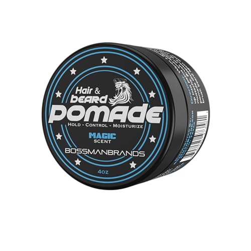 Bossman Hair & Beard Pomade for Men (Magic Scent) – Medium Hold & Moisturizing for Hair, Beard & Mustache Styling – Made in USA