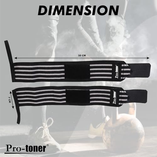 Image of Pro-toner Multipurpose Wrist Support Strap, Adjustable Weightlifting Wrist Wrap for Gym Training (Black grey)