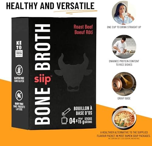 Siip Bone Broth Roast Beef, Keto & Paleo Friendly, Gluten Free, 4 Packets - 5