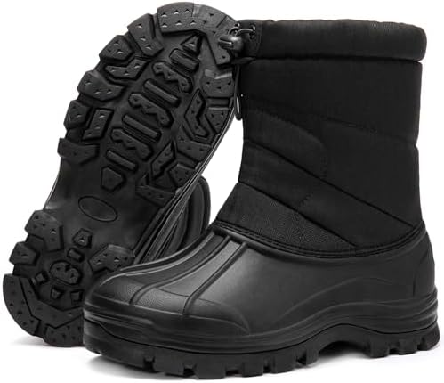 （18:30時点） [SOARHOPE] メンズ 防水 防寒 ブーツ スノーブーツ 冬 ブーツ 冬 雪 靴 ウィンターブーツ 裏起毛 ボア スノーシューズ 保暖 防水 滑り止め 男性 ブラック 26.5 cm