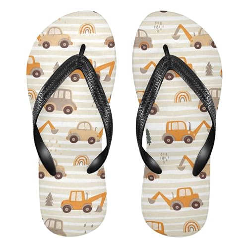 Burbuja Cars Rainbows Flip Flops for Women Men, Soft Thong Sandals Rubber Slippers for Pool Beach Essentials
