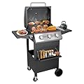 Cyphyja 3 Burner BBQ Gas Propane Grill, 30000 BTU Grill for Summer Cook/Camp/Gift, Stainless Steel Barbecue Grill for Patio/Deck/Backyard