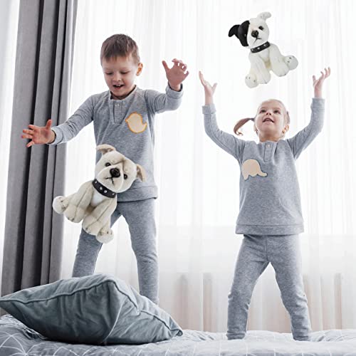 PMS VFM – Staffordshire Plüschtier Weißer Staffordshire Bull Terrier Hund 30 cm weiches Spielzeug – super Flauschige, luxuriöse lebensechte Stofftier-Teddy – Natural World Collection