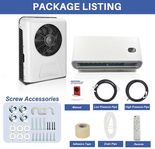 12V DC Air Conditioner Truck Air Conditioner for Rvs, Trucks, Construction Vehicles etc, Electric Split Parking A/C Silent Air Outlet Fast Cooling 10500BTU - Image 7