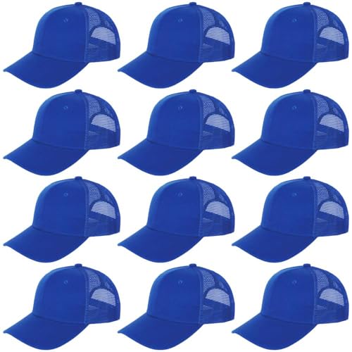 Image of ZH 12 Pack Mesh Trucker Hats, Bulk Baseball Caps for Men and Women, Trucker Cap Wholesale