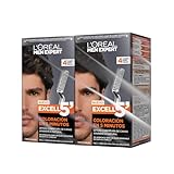 2 Tintes de Cabello para Hombres, Men Expert Excell 5 de L'Oréal Paris Tono 3 Castaño Natural