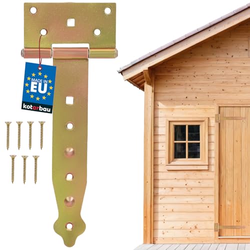 KOTARBAU® Cerniera a croce per porta 200 mm cerniera per cancello nastro per cancello zincato cerniera in acciaio inossidabile dorato