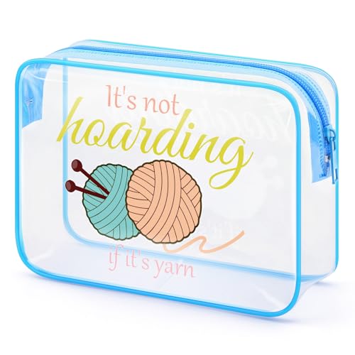 Image of Funny Gifts For Crocheting Gifts Makeup Bag Yarn Lovers Gifts Crochet Gift For Crochet Lover PVC Cosmetic Bag Christmas Birthday Gifts For Knitting And Crochet Beginner Crochet Lovers