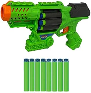 Dart Zone Rapid-8 Quickshot Auto-Advance Rotating Cylinder Dart Blaster with 8 Universal Waffle-Tip Darts, 12 inches