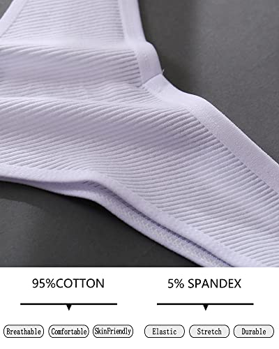 FINETOO 7 Pack Womens Thongs Underwear Cotton Breathable Low Rise Hipster Panties Sexy S-XL3