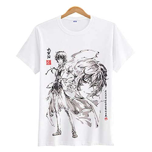 Anime Dazai Osamu Cosplay T-Shirt Summer Short Sleeve Costume Sweatshirt Tee Tops 04 XL