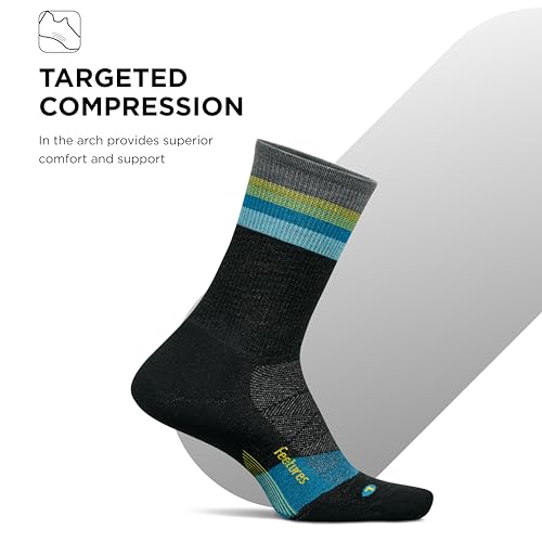 Image of Feetures Merino 10 Cushion Quarter Sock Stripe