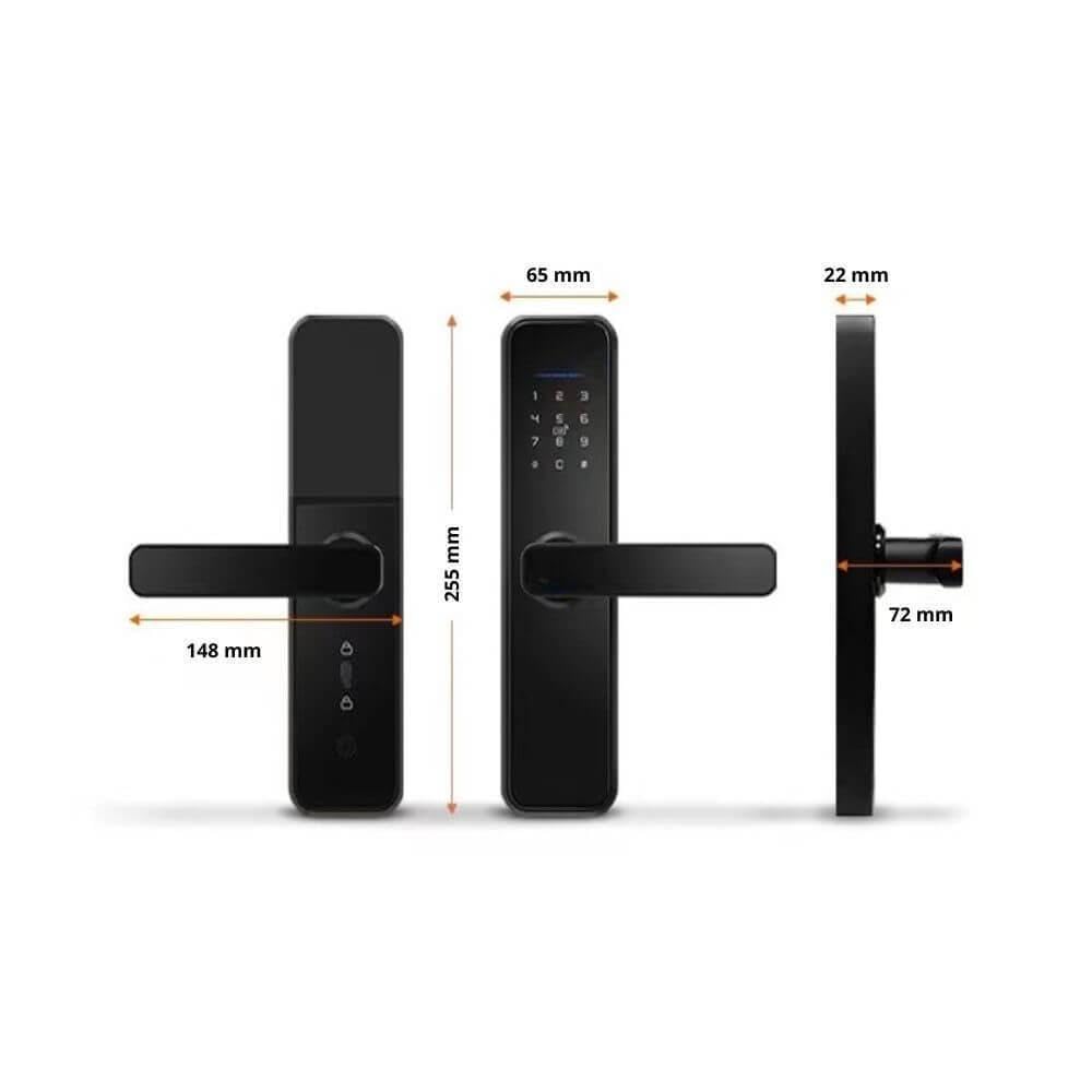 LOCKY-1 Serrure connectée Code, Badge, App, Bluetooth, Poignée intégrée, Passerelle WIFI incluse