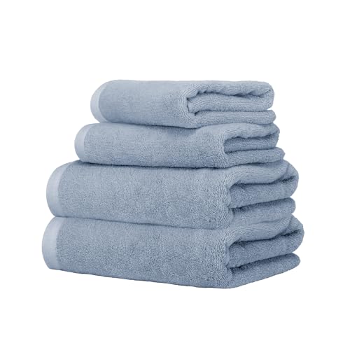 Ruggeri - Set Asciugamani 2 + 2 | Viso + Ospite | 100% Cotone Extra Morbido 500 gr - Let's Color! (Azzurro)