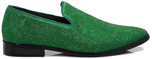 Image of SPK26 Men's Vintage Velvet Rhinestone Designer Dress Loafers Slip On Shoes Classic Tuxedo Dress Shoes