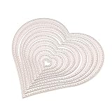 arriettycraft 10pcs/Set Different Size Stiched Nesting Heart Shape Die Cuts Valentine's Day Cutting Dies for Card Making and Scrapbooking Paper Crafts