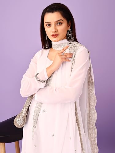 Image of Wedani Georgette Sequins Work Anarkali Kurta Set for Women