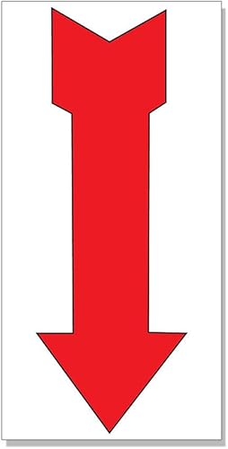 Pegatina de flecha derecha roja para tienda al por menor de 8 pulgadas