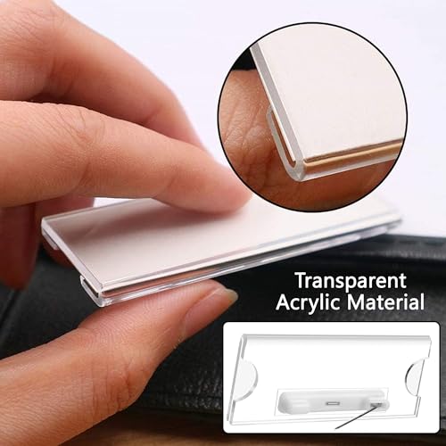 Image of Shuban 50 Pieces Name Badges with Pins for School Work Name Badge Holder for Clothes Clear Acrylic Sign Display Holder DIY Blank Id Holders Printable Name Label for Work Business Classroom
