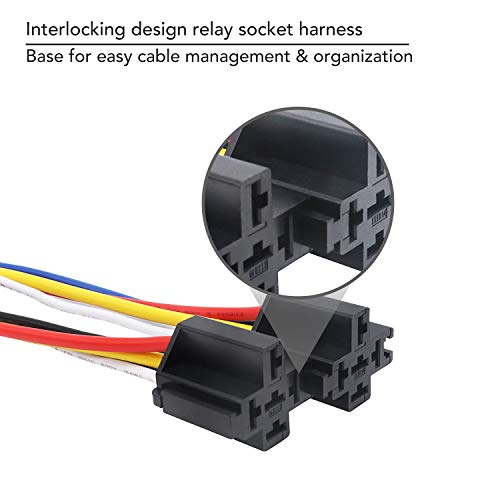 Recoil 2 Pack Automotive 5-Pin 30/40A 12V Spdt Relays With Interlocking Relay Sockets And In-Line Atc Fuse Holders (2 Pack) #TOP4
