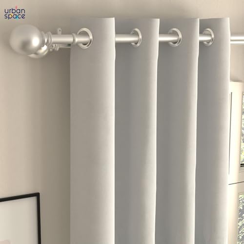 Image of Urban Space Blackout Curtains 8 Feet Set of 2 for Long Door, 80-85% Light Blocking Curtains for Living Room, Digital Printed Curtains with Eyelets, Tieback Included (Sea Mist Turquoise, 8 Feet)