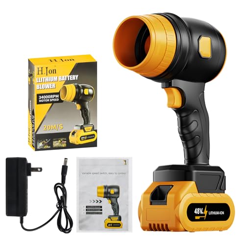 LPQKCcY Laubbläser Akku, 21V Turbo Gebläse Laubbläser mit Akku und Ladegerät, 34000 RPM Laubsauger Elektro Laubgebläse für Wegblasen von Laub, Schnee, Staub zum Freien, Garten, Rasen & Schnee, Auto