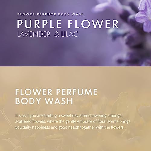 SHOWERMATE Flower Perfume Body Wash 31.7 fl oz, 900 ml (Purple - Lavender & Lilac)