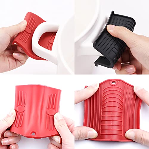 6 Pieces Silicone Heat Resistant Handle Covers Hot Pot Pan Grip Sleeves Non-Slip Pot Skillet Holder Washable Silicone Cover For Home Kitchen Cooking Accessories #TOP5