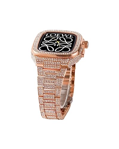 Boîtier Apple Watch 44mm 45mm avec bracelet métal intégré et protection d'écran anti-choc iWatch