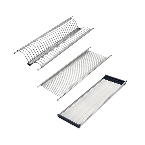 EMUCA - Escurreplatos para módulos altos Drynox, Escurridor de Platos y Vasos para Muebles de Cocina, anchura interior módulo 735-785 mm, Acero, Cromado