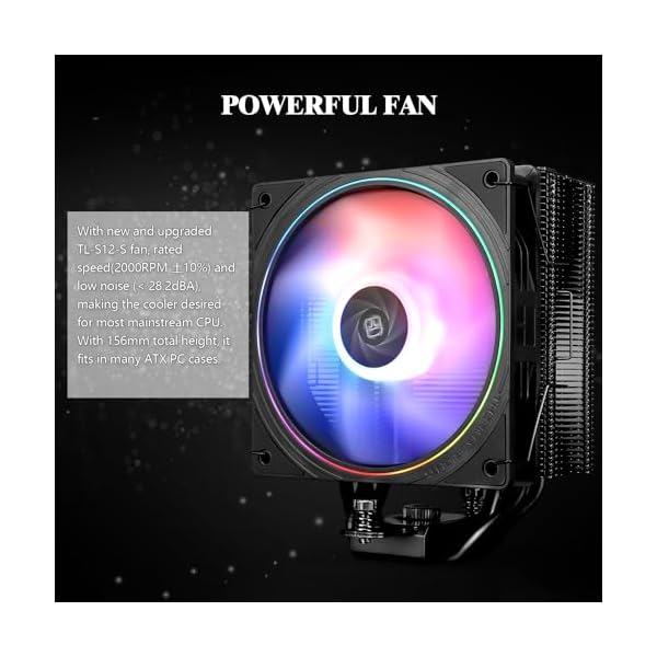 Thermalright Assassin Spirit 120 EVO Black CPU Cooler, 120mm PWM Quiet ARGB Fan CPU Air Cooler, AGHP 4th Technology, Support Intel lga1700/1150/1151/1200,AMD AM4 AM5, Computer Cooler(AS120 EVO) - Image 5