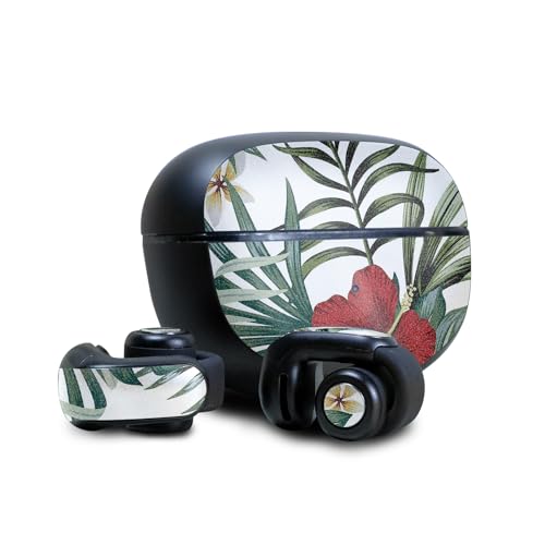 Image of Glossy Glitter Skin Compatible with Bose Ultra Open Earbuds - Tropical Hibiscus - Premium 3M Vinyl Protective Wrap Decal Cover - Easy to Apply | Crafted in The USA by MightySkins