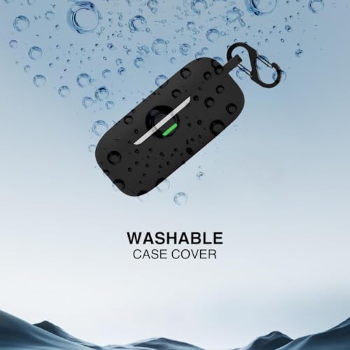 Image of LIRAMARK Silicone Cover Case with Carbiner Compatible with Realme Buds Air 7 /7 Pro (Black)
