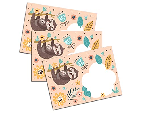 Briefblock mit Umschlag für Kinder Tiere Faultier Briefpapier-Set (Block A5 mit 25 Blätter + 15 Umschläge)