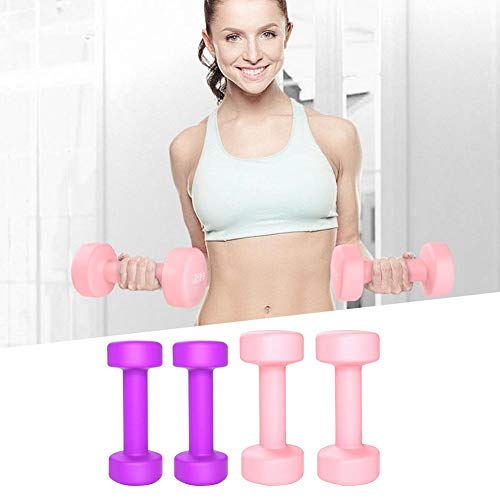 Sponsi 2 piezas de pesas de fitness, conceptos básicos de mancuernas de goma con mancuernas, pesas de ejercicio para mujeres, pesas de entrenamiento en el hogar 1 kg / 2 kg