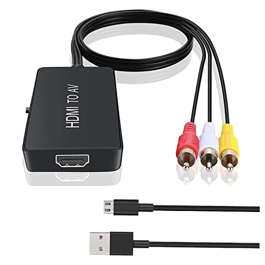 TaiHuai Adaptador HDMI para RCA, HDMI para TV mais antiga, compatível com Fire Stick, Roku, Apple TV, Xiaomi Mi Box, Android TV Box, DVD, Blu-ray Player etc. (conversor HDMI para AV)