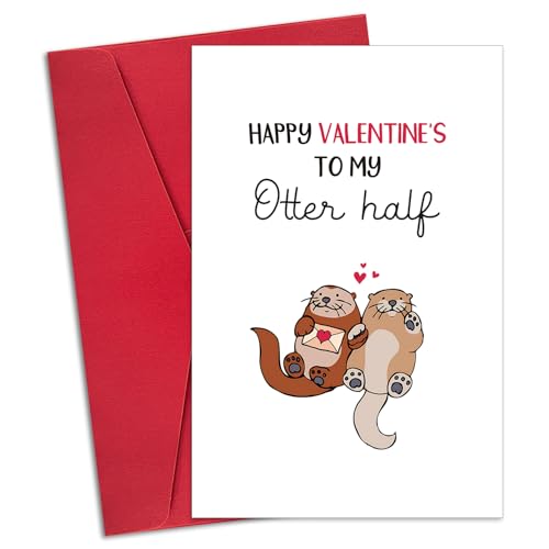 Funny Otter Valentines Day Card Gift for Boyfriend Girlfriend, Otter I Love You Valentines Day Cards Gifts for Husband Wife