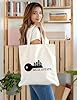 XIARON Reusable Shopping Tote Bag real estate logo key big city building brokerg 340g/m² thick fabric Customizable slogan L Black #1