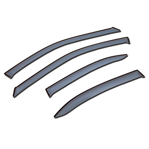 Image of Outside Mount Window Vent Visors Rain Guards Compatible with Cadillac Escalade Extended 2015-2016 | Side Window Wind Deflectors Rain Shields | Light Grey, 4 Pcs Set, LGWV-763
