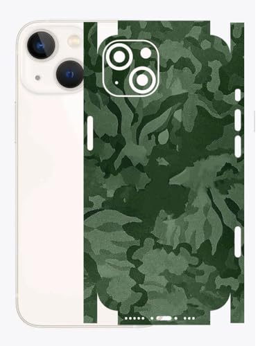 Image of AtOdds - Full Body Back Screen Guard Protector Film - Lamination Wrap Skin Sticker for iPhone 13 mini | Scratchproof Matte Finish (Design - Green Camo)