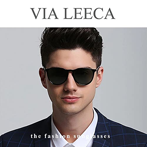Image of VIA LEECA Polarized Sunglasses for Women Men Classic Vintage Round Sunglasses UV400 Lens
