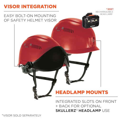 Image of Ergodyne Skullerz 8977LED Type 2 Vented Safety Helmet with LED Light, Class C, Type III Hard Hat