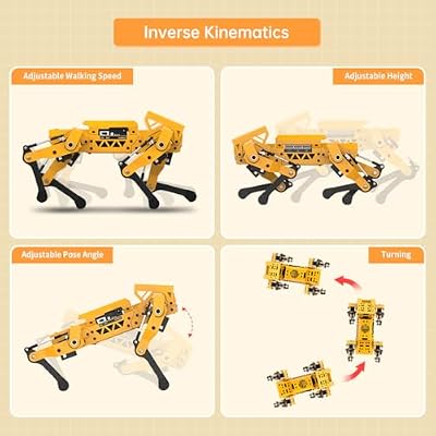 LewanSoul Robot Dog for Arduino Scratch Python Programming Voice Control IMU Self Balancing Inverse Kinematics Smart AI Quadruped Robot Dog for Starter STEM Education Science Set
