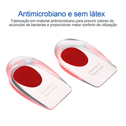 Palmilhas Ortopédicas Silicone Gel Hidratante Massageadoras Protetoras de Calcanhar Calçado Sapato C