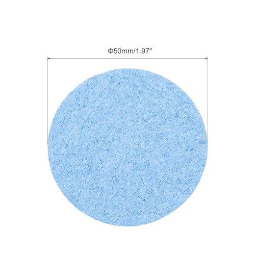 Image of MECCANIXITY 15PCS Soldering Sponge 50mm Round Blue Cleaning Pad Welding Tip Iron Replacement for Cleaning Soldering Iron 3mm Natural Thickness 14mm Water Absorption Thickness