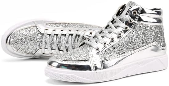 Generico Sneakers Alte con Paillettes Dorate